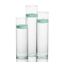 Eastland visoki cilindrični vaze sa Richland plutajućom svijećom aqua plavim setom od 18