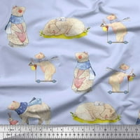 Soimoi Japan Crepe satenski ciklus tkanine, zec i dječji djeca ispisa šiva šireći dvorište tkanine