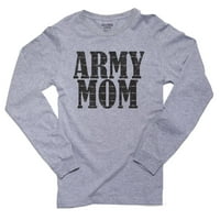 Vojska mama Barbwire Vojnoj porodici podržava mušku majicu s dugim rukavima
