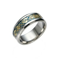 14K pozlaćeno rublje ringring ringring sa srebrnim titanijum zmaj zmaj nehrđajući zlatni čelični prsten čelični prsteni srebrni prsten