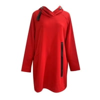 Leey-World Hoodies za žene Modne čvrste boje Sportske zip fleece jakne s kapuljačom ženske ženske duge