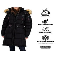 Kanada Vremenski zupčani kaput za žene - Long Fau Fur izolirana zimska jakna