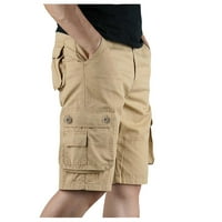 Wozhidaoke teretni pantalone za muškarce Čvrsta muška boja s više džepom i modnim ljetnim hlačama u