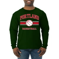 Wild Bobby Grad Portland Košarka Fantasy Fan Sports Muška majica s dugim rukavima, Šumska zelena, Medium