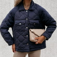 Entyinea ženska casual naduvana jakna za ogromnu laganu dugi rukav Zip paketible kratki puffer jakne