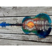 Glazbena gitara metalni zidni umjetnički ukras gitarski pokloni za muškarce Muzika Cool Colorful Personalizirani