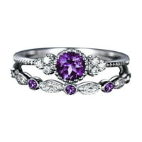 Veliki odmor za odmor Nakit Ženski modni dijamantni prsten par nakit Set veličine 5- grear poklon za
