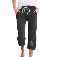 Široke pamučne pantalone za žene za žene Ljeto nacrtavanje prozračnih joggera Dukseri Dame Ležerne prilike