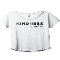 Ljubaznost je magična ženska modna majica Dolman majica Tee Heather Crna 2x-velika