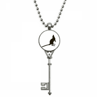 Crni kengur životinjski prikaz privjesak Vintage ogrlica srebrni ključ nakit