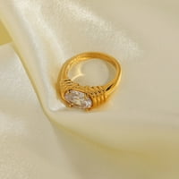 Toyella 18K pozlaćeni nakit od 316 l od nehrđajućeg čelika Vjenčanje bijeli cirkon zvona zlata88