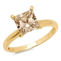 3CT princeze rezani šampanjac simulirani dijamant 18k žuti zlatni godišnjički angažman prsten veličine