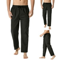 Vivianyo HD pantalone za muškarce čišćenje muške posteljine labave ležerne elastične strugove hlače