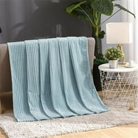 Prekrivač od runa za kauč, kauč, kauč i krevet, super meke deke i toplo baca, ugodno, plišano, lagano plavo