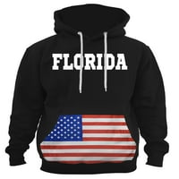 Muška florida američka zastava crne kapuljače Ply p v X-Veliki crni