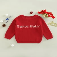 Bagilaanoe Toddler Baby Girl Božićni pleteni džemper s dugim rukavima Pismo Pulover 3T Topli skačečići