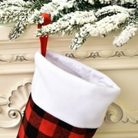 Božićne čarape Crno-bijelo plaćene čarape osjetile su čarape Kamin Viseći čarape ukrasi za obiteljski