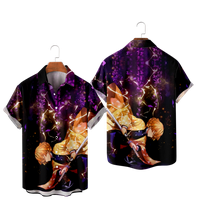 Demon Slayer majica s kratkim rukavima modni prevelizirani muška muška odjeća Camisas Havajska majica