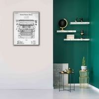Epic grafiti 'pisaći stroj vintage blueprint Patent White' giclee platnena zidna umjetnost, 26 x34