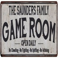Saunders Family Game Room Country Metal Sign 108240042876
