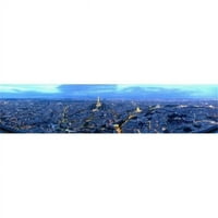 Panoramske slike PPI145523L Pogled iz gradskog grada u Dusk Paris Ile-de-France France France Poster