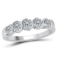 Mauli dragulji za žene za žene Carat Bezel Podešavanje angažmana Vjenčana traka Bezel 14K Čvrsto bijelo