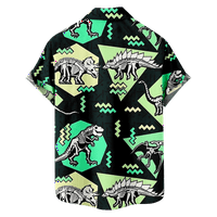Fraigo muške havajske košulje za muškarce i dječake - Dinosaur Print Holiday Weude Walket Majice za