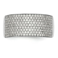 Čvrsti 14K bijeli zlatni angažman Micro Pave Diamond vjenčani prsten veličine 6
