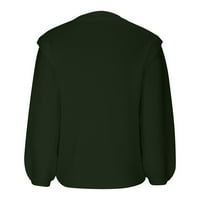 TUPHREGYOW ženski šlouchy dugih rukava s dugim rukavima klirence trendi slobodno vrijeme Baggy slatki džemper vrhovi zimske jeseni j modni okrugli pulover pulover čvrsto zelene boje