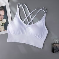 U prodaji Krste-stražnji grud za žene Sportski grudnjak Yoga SOLID bez rukava Hladna ležerna bluza na vrhu, bijela