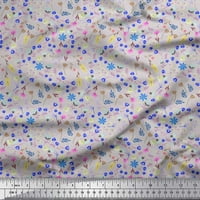 Soimoi siva Georgette listovi tkanine, insekt i cvjetna umjetnička dekorska tkanina tiskana BTY Wide