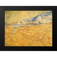 Van Gogh, Vincent Crni moderni uokvireni muzej umjetnički print pod nazivom - kombajn