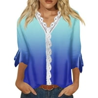 Strungten ženska modna V CACT PRINT PRINT TOWLEVE Ležerne majice Top ženskih majica