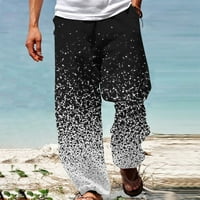 Virmaxy radne pantalone za muškarce gradijent 3D ispis Duksevi elastične strukske vučne struke ravne