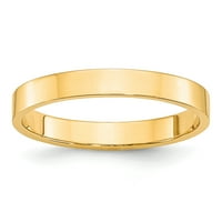 Carat u karatsu 10k žuti zlatni široki bed lagana ravna vjenčana prstena veličine -4.5