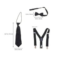 u Set Crni kravatni suspenders Nectie set Solid Boja elastični remen za kaiševe narukvice Clip kopče