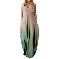 Duge maxi haljine za žene prugaste otisnute duge haljine za odmor Flowy Swing Line Swing Maxi haljina