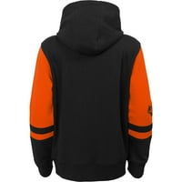 Mladi Crni Cincinnati Bengals Colorblock puni zip hoodie
