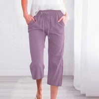 Capri pantalone za žensko čišćenje prodaje Ljeto casual caprim gamašima lagane visoke rastezljetne pantalone