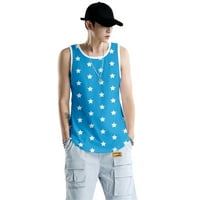 Majica bez rukava 4. jula, košulje 3D Print okrugli vrat bez rukava za suhe fit majice za muškarce Muškarci