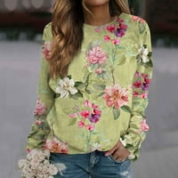 Ženska casual moda cvjetni print dugih rukava na pulover za ogr od vrata