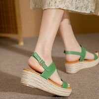 Kuće sandale žene - modne cipele s slamom platforme otvorenog nogu protiv klizanja temperament klinastog