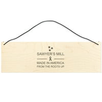Sawyer's Mill - Chimney Tops Trail Marker. Drveni znak za dom ili ured. Mjere