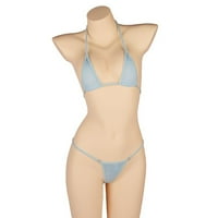 Žene Bikini set Soild Colour kupaći svileni svile vidi kroz kupaće kostime
