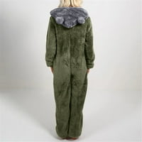 Ženska umjetna vuna dugih rukava Pajamas Ležerne prilike pune boje patent zatvarača labavi sa kapuljačom