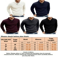 Muški rebrasti džemperi Slim Fit Winter Pulover pletene tople jeseni tunički vrhovi bijeli XL