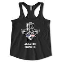 Ma Croi Womens Abraham Drinkin 'Print Racerback Tank Top Day Neovisnosti Now Tee