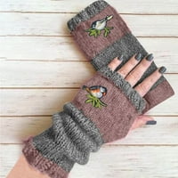 Zimske rukavice, ženske rukavice zimske pletene rukavice toplo plus baršunaste vezenu rukavice