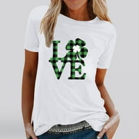 TKLPEHG THIrts majice za žene s kratkim rukavima Summer Loot Fit bluza St. Patrick Print Tops Graphic