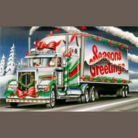 Vozač kamiona Božićne majice Sezone pozdravi Ženski Greni Heather grafički trkački trkački tenk - Dizajn